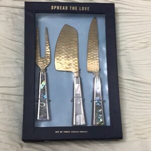 Arctic Twilight Cheese Knives, Set of 3 NWT